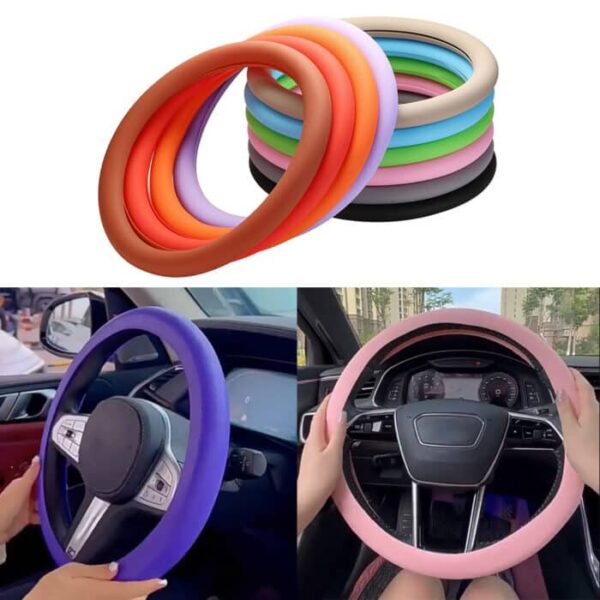 Car Silicone Steering Wheel Elastic Glove Cover Soft Durable Upgrade Auto Decoration Non Slip Universal - Image 4