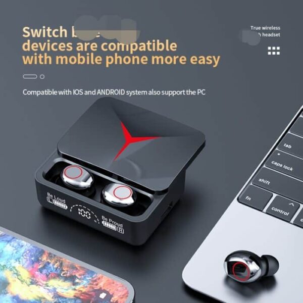 Pro Earbuds Tws Earbuds 5.3 Led Light WirM90 eless Earphone Gaming Earphones - Image 3