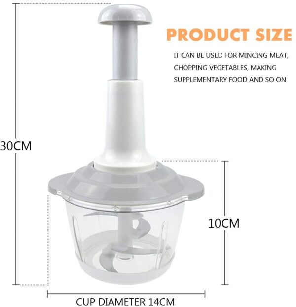 Four Blade Hand Pressure Vegetable Grinder Manual Kitchen Chopper Garlic Masher - Image 3