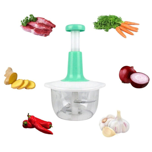 Four Blade Hand Pressure Vegetable Grinder Manual Kitchen Chopper Garlic Masher - Image 5