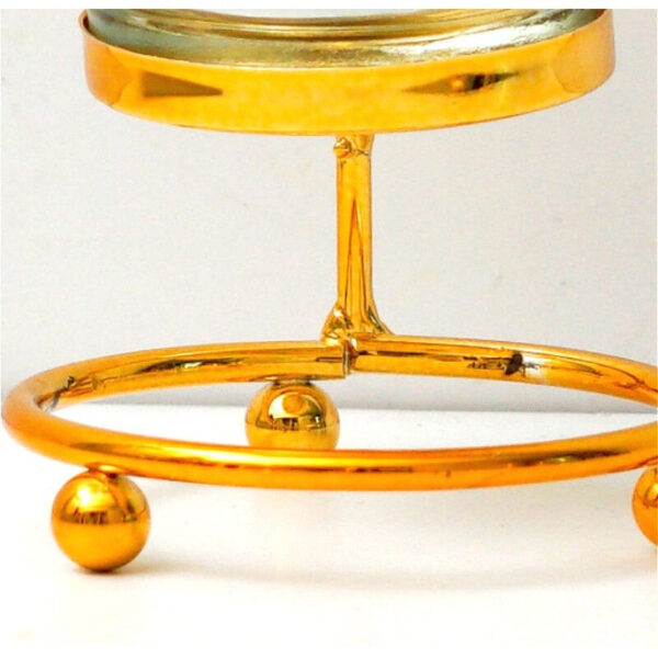 Metal Candlestick Holder Gold Leaves Dining Table Candle Stand Aroma Ornament - Image 2